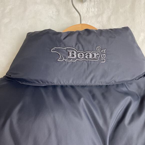 Bear USA Down Feather Full Zip Puffer Jacket Black Large - Picture 7 of 12